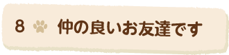 8仲の良いお友達です