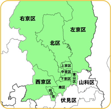 営業エリア地図京都店