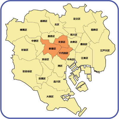 新宿文京店営業エリアマップ