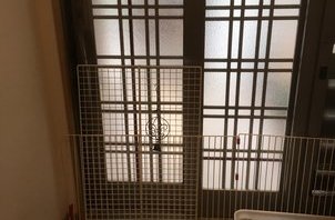 お客さん宅の脱走防止柵を作りました！